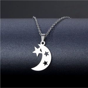 Moon and Star stainless steel necklace - New without tag